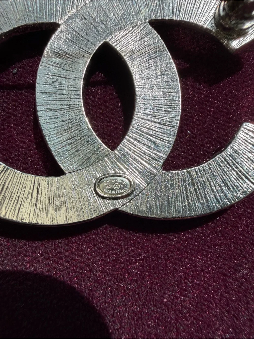 CHANEL Crystal Double C Brooch - Silver and Clear